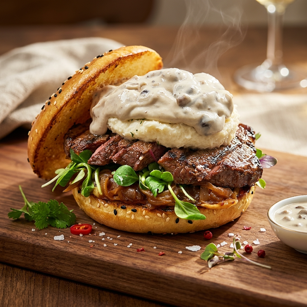 뵈르 포테이토&트러플 크림 딥 스테이크 버거