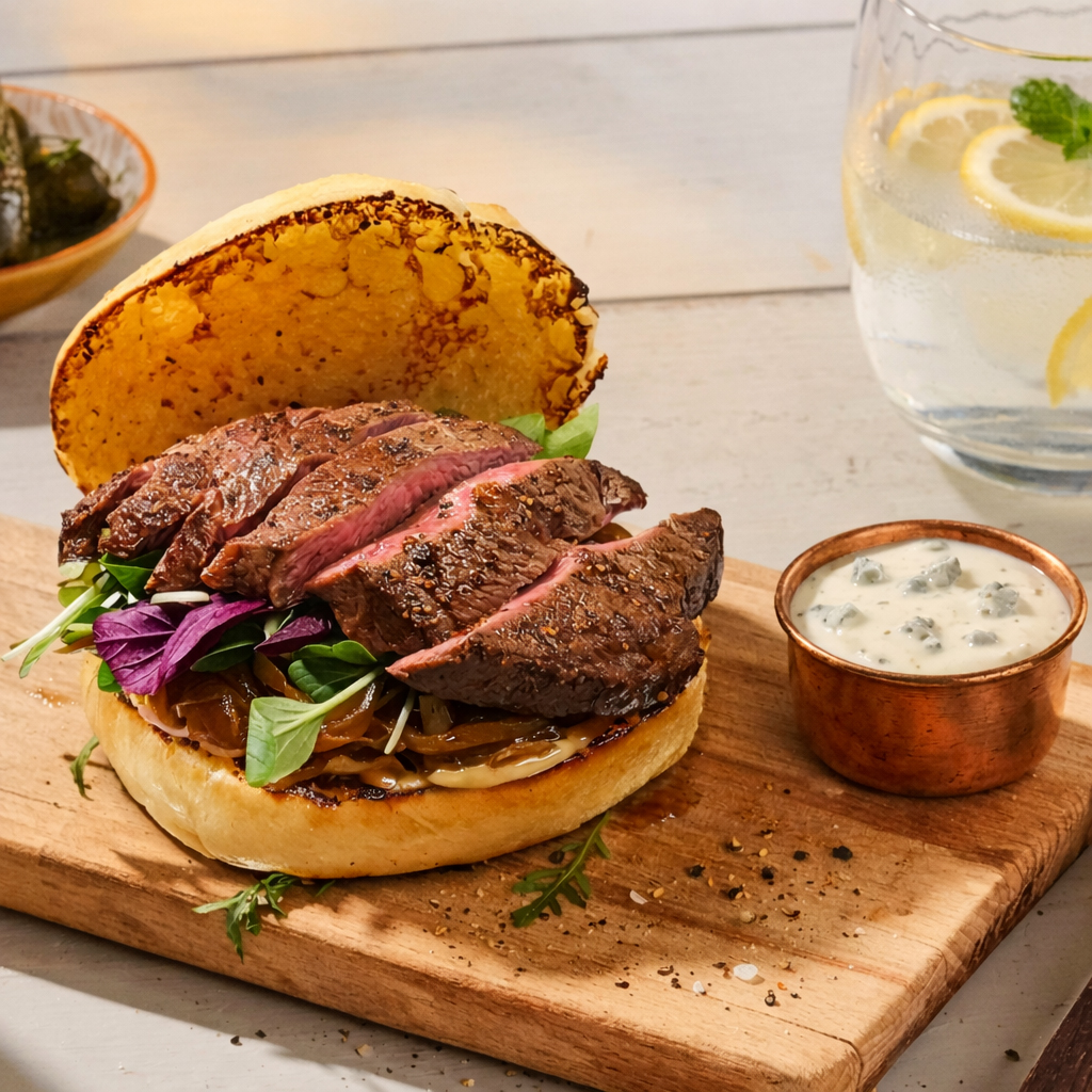 스테이크 버거_블루치즈 딥