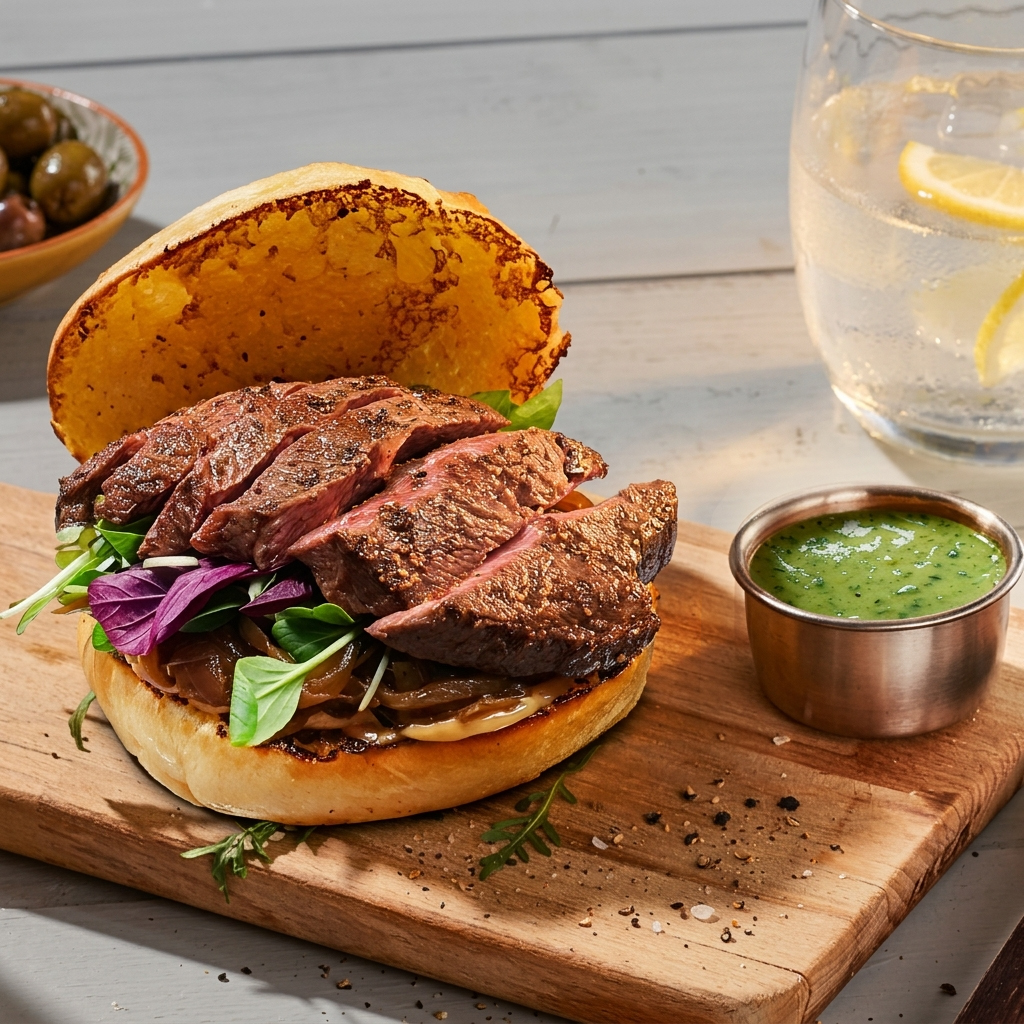 스테이크 버거_와사비 베샤멜 딥